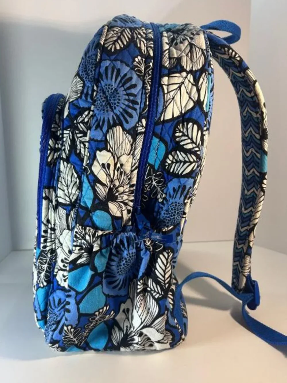 Vera Bradley Campus Backpack Blue Bayou Floral Pattern